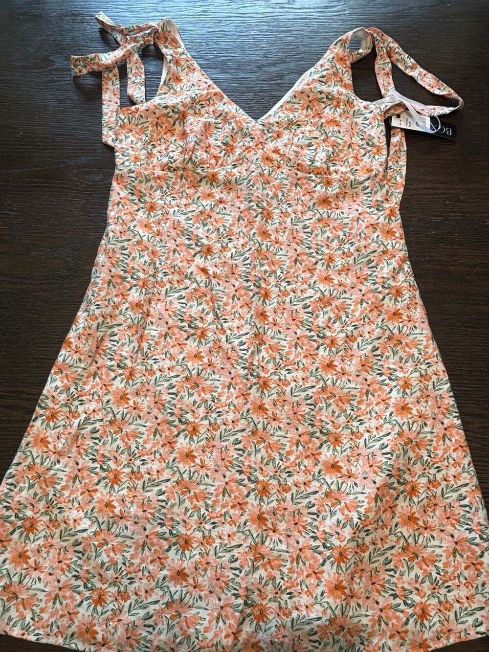 BCX Floral Tie-Strap Mini Dress Size S
